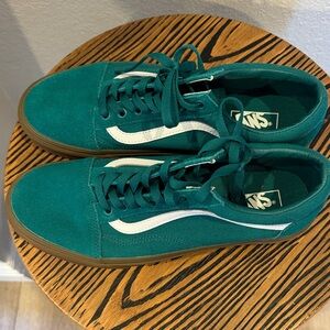 Vans Men's Green Sneakers with White Accents